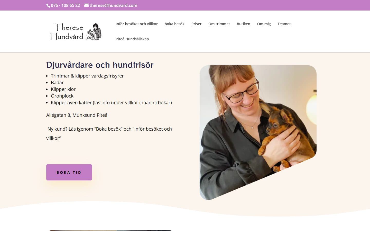 Therese Hundvård - trimning, bad och pälsvård för hund och katt.
