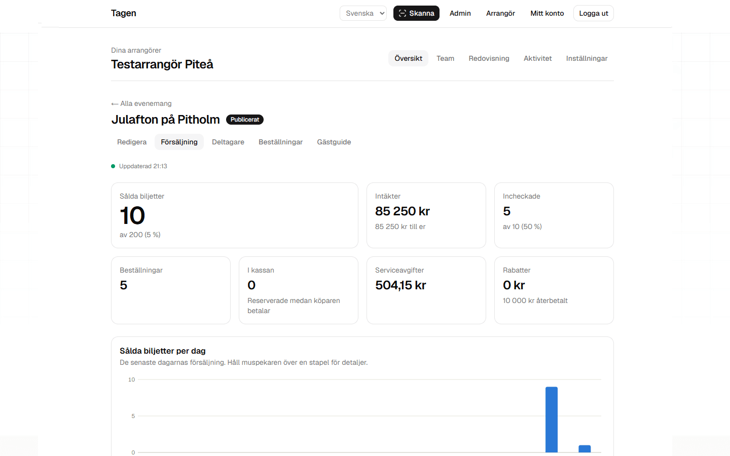 Tagen - en digital plattform där du enkelt hittar, bokar och köper biljetter till evenemang